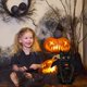 thumbnail image 3 of Disfraz de Halloween para gatos, mascotas, ala de murciélago con cascabeles en forma de calabaza, accesorio para cachorros, gatitos, suministros para disfraces de fiesta de Halloween (L) Sincero  Hogar, 3 of 8