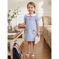 thumbnail image 4 of BemeyourBBs Toddler Baby Girl Back to School Dress Summer Kindergarten Outfits First Day of School Outfit 2 3 4 5 6 7 Years Apple Embroidery Doll Collar Short Sleeves Plaid A Line Dress, 4 of 9