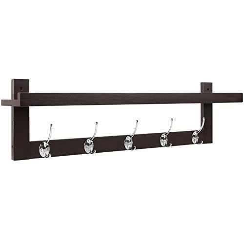 Homfa Bamboo Entryway Wall Shelf Hanging Coat Hook Rack Mounted With 5 Dual Metal Hooks For Hallway Bathroom Living Room Bedroom Dark Brown Com - Wall Mounted Hooks With Shelf Homfa Bamboo Entryway Wall Shelf Hanging Coat Hook Rack Mounted With 5 Dual Metal Hooks For Hallway Bathroom Living Room Bedroom Dark Brown Com - Wall Mounted Hooks With Shelf