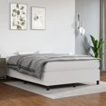 thumbnail image 1 of vidaXL Box Spring Bed with Mattress White 137x190 cm Full Faux Leather, 1 of 5