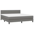 thumbnail image 6 of vidaXL Box Spring Bed with Mattress&LED Dark Gray 59.8"x79.9" Queen Fabric, 6 of 8