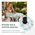 thumbnail image 4 of Round Outdoor Tablecloth with Umbrella Hole and Zipper, Summer Coastal Tablecloth with Elastic Waterproof, Watercolor Corals Shells Starfish Green Plaid Patio Table Covers for 31" - 35" Pool Tables, 4 of 9