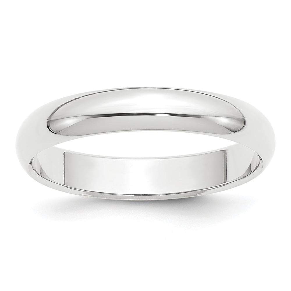 JewelryWeb - Platinum 4mm Half-Round Wedding Band Ring - Ring Size: 4 ...