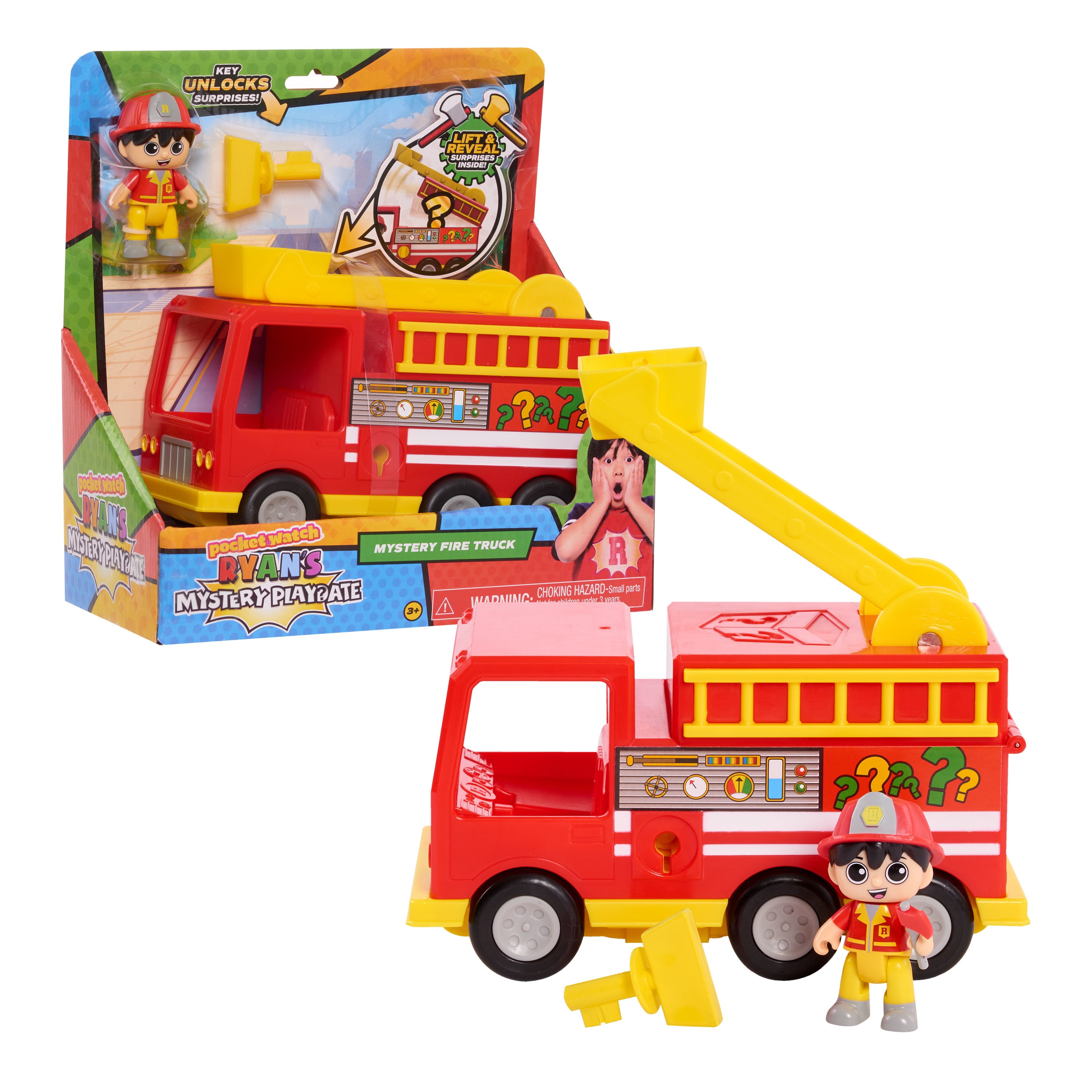 Ryan's Mystery Playdate Mystery Fire Truck, Vehicles, Ages 3 Up, by Just Play