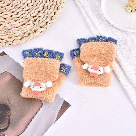 Toddler Winter Snow Gloves Stretchy Mittens Soft Lightweight Mittens Winter Warm Cartoon Gloves for Kids Baby Boys