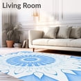 thumbnail image 2 of ODIKA 8'x10' Machine Washable Non-Slip Area Rug, Celestial Petal Motif High Traffic Rug, Blue, 615720, 2 of 7