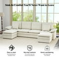 thumbnail image 4 of Kinbor 117" U-Shaped 6-Seater Modular Sectional Sofa Couch with Ottoman Convertible Design for Family, Beige, 4 of 10