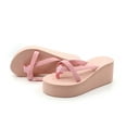 thumbnail image 2 of Women High Heel Thong Flip Flop Wedge Sandals Summer Shoes Fashion Comfort Yoga Mat Footbed Striped Slippers, 2 of 5
