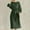 A0598-Army Green, variant on QUINDOS Dresses for Women Casual Sundress Crew Neck 3/4 Sleeve Sun Dresses Summer Cotton Linen Solid Color Waist Tie Long Midi Dresses for Women