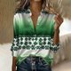 thumbnail image 5 of Tops de Manga Larga de las Mujeres Casual con Impresión Unisex Del Día de San Patricio, Blusa de Cuello Giratoria con Botones para el Uso Diario, 5 of 8