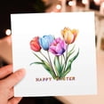 thumbnail image 6 of 3drose, Happy Easter and Colorful Tulip Flowers. Awesome Easter Greeting, 1 Greeting Card with Envelope, 6 of 6