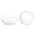 thumbnail image 4 of Canasta de Flores de Boda, Canasta de Flores Blancas de Ceraje Plumas de Avestruz Artificiales para accesorios de Fotografía, 4 of 7