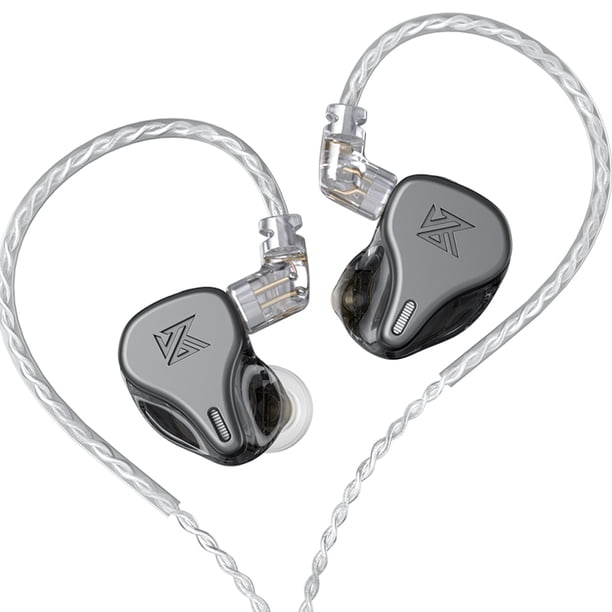 Auriculares con cable KZ Auriculares con reducción de ruido de 3,5 mm Auriculares de audio de 0,75 mm 2 pines Accesorios para teléfonos inteligentes con manos libres Gris sin micrófono Inevent EL005361-02B