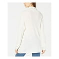 thumbnail image 2 of BAR III $80 Womens New 1322 Ivory Zipper Trim Long Sleeve Sweater L B+B, 2 of 4