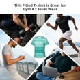 thumbnail image 6 of Bixox Men's Teal Turquoise Printed Short Sleeve Skinny Athletic T-Shirt, 6 of 6