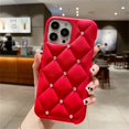 thumbnail image 1 of Funda de teléfono con textura de cuero para iPhone, cubierta trasera a prueba de golpes, Color sólido, mate, 3D, diamante, celosía, iPhone 12, 13, 14 Pro Max, 11 Fivean unisex, 1 of 2