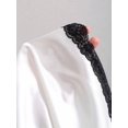 thumbnail image 5 of White Womens Halter Neck Lace Trim Satin A-Line Mini Dress Fitted, 5 of 6