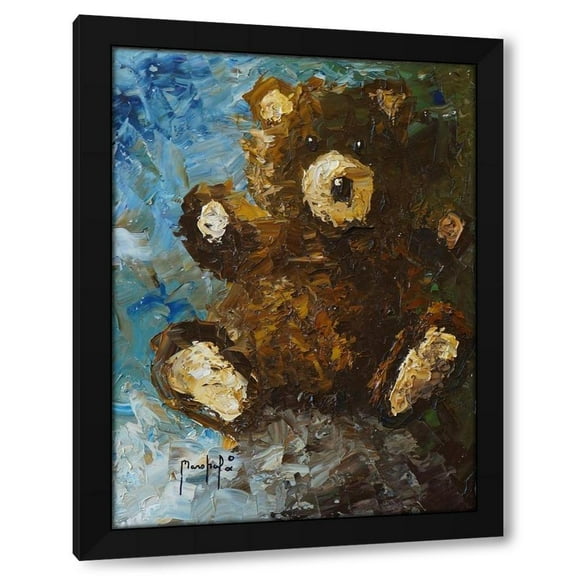 Joseph Marshal Foster 12x14 Black Modern Wood Framed Wall Art Titled - Teddy Bear