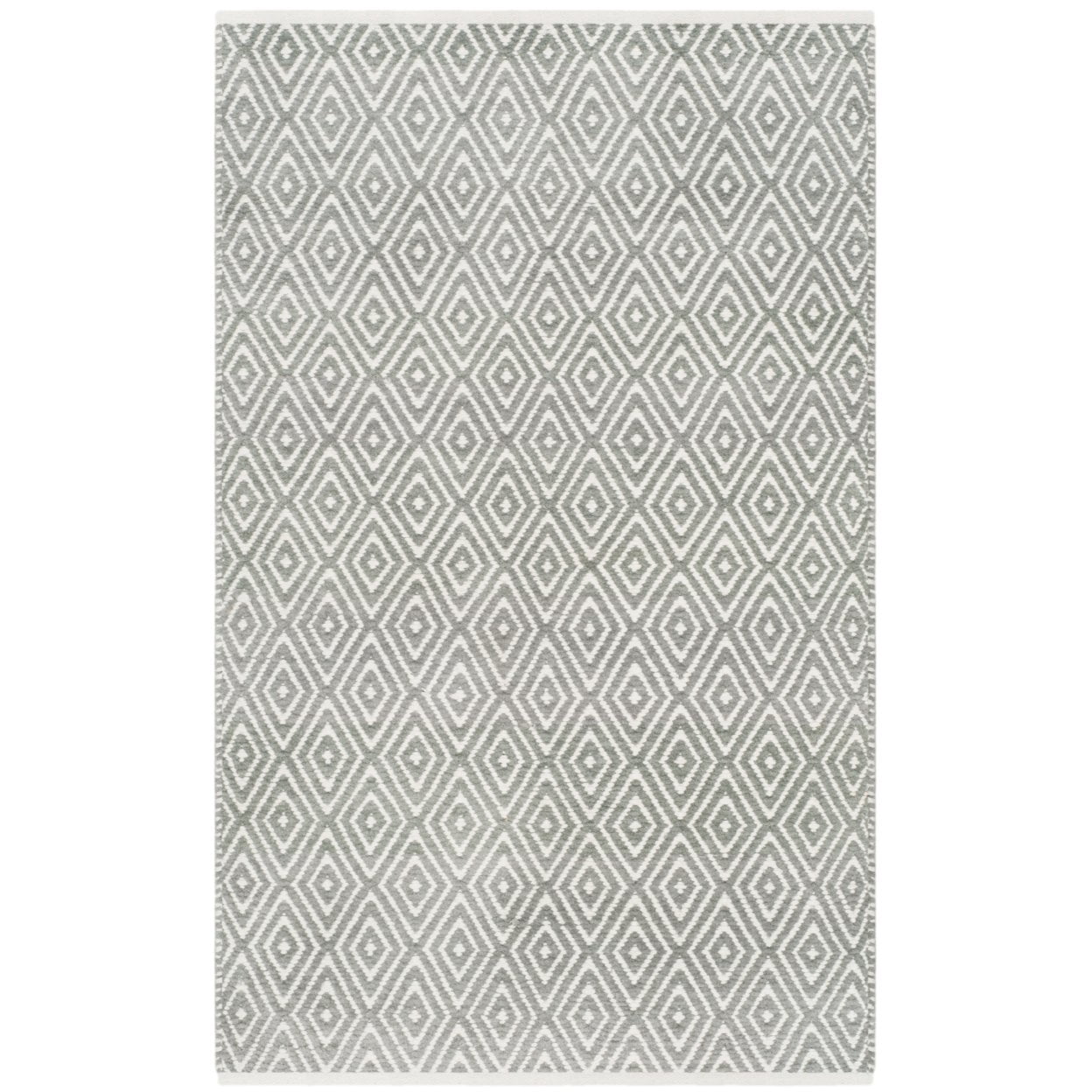 SAFAVIEH Boston Victoria Geometric Cotton Area Rug, Grey, 4' x 6'