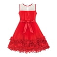 thumbnail image 3 of Girls Dress Red Dimensional Flower Birthday Wedding Dress 6, 3 of 6
