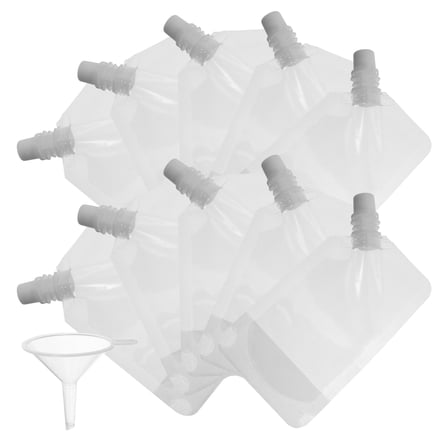 PBPBOX 1Set Clear Plastic Flask with Spout Food Grade Pet Drink Pouch for Home Use