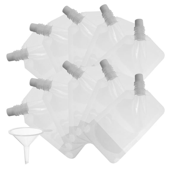 PBPBOX 1Set Clear Plastic Flask with Spout Food Grade Pet Drink Pouch for Home Use