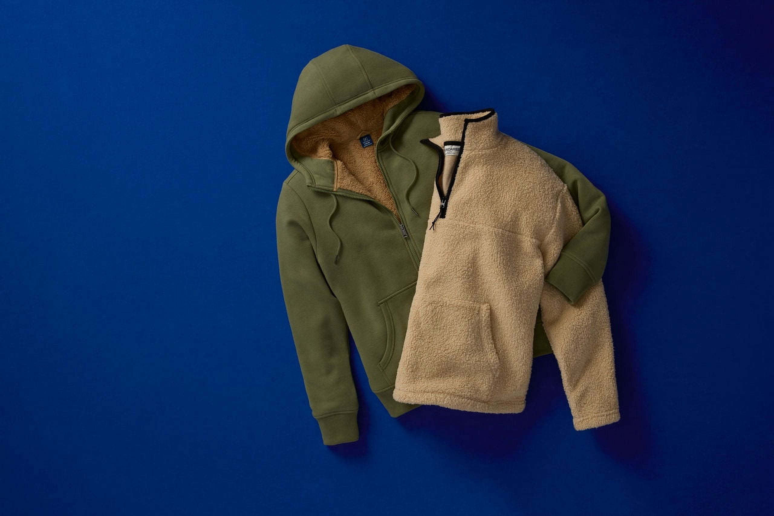 George Men's & Big Men's High Pile Fleece Lined Jacket with Hood, Sizes S-3XL