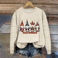 thumbnail image 4 of ClodeEU Women's Christmas Cat Print Sweatshirt ,Round Neck Print Long Sleeve Sweatshirt Top Beige 02,Womens Plus XL, 4 of 5