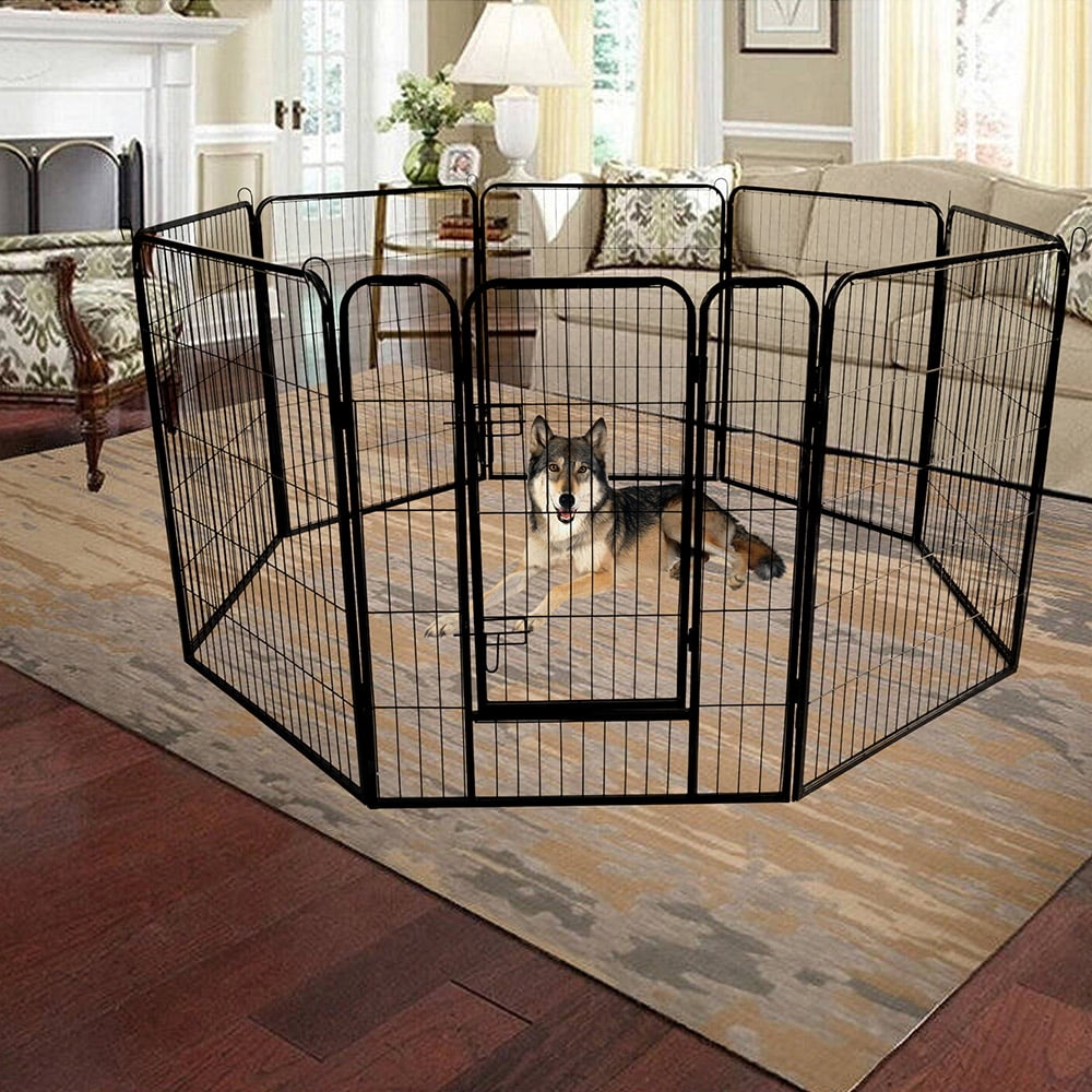 Dog Puppy Large Playpen Metal Fence With Door Heavy Duty Pet Pen