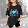 thumbnail image 2 of ibiyuan Autism Awareness Shirt Kids Autism Acceptance Shirts Inspirational Tops for Toddler Boys Girls Mental Health Graphic Top,Black, 2 of 9