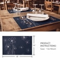 thumbnail image 3 of Placemats 1 Pack, Navy Blue Woven Placemat, Linen Place Mats for Kitchen/Dining Tables, Spring Flora Washable Table Mats for Party, 3 of 8