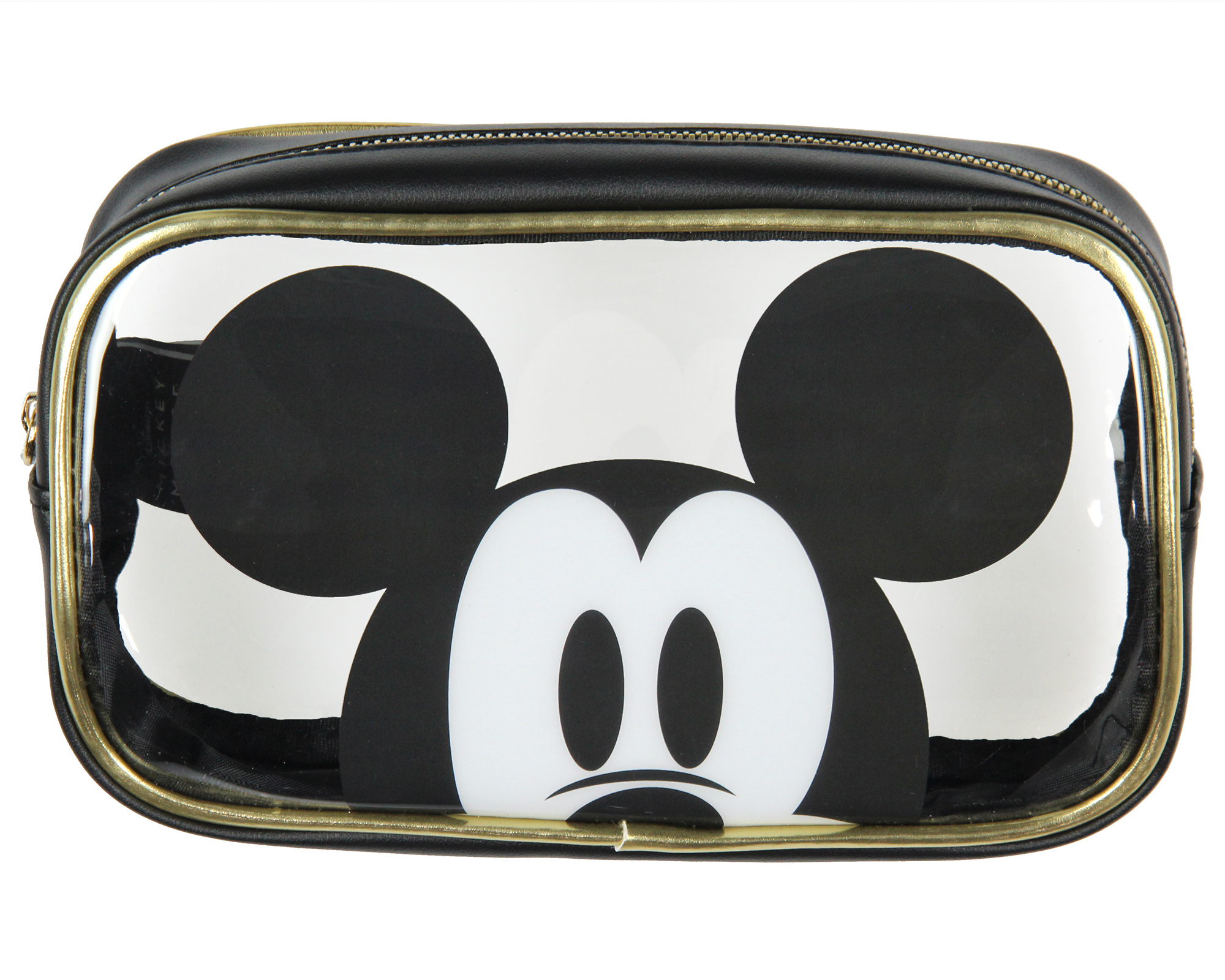 Disney Mickey Mouse 3-Piece Toiletry Bag Set With Clear Cosmetic Bag Beauty Essentials Storage Gift Set