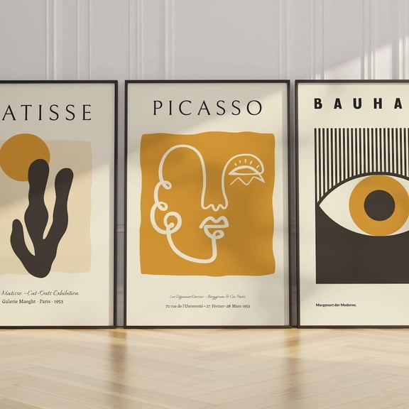 Picasso Matisse Bauhaus Art Prints Modern Gallery Wall Set Set 3, Poster Only