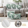 thumbnail image 6 of Green White Gardenia Pillow Covers 2 Pack Spring Watercolor Green Floral Wreath Flower Leaf Pillowcase Waterproof Outdoor Throw Pillow Cover for Patio Garden Square Cushion 24”x24”, 6 of 9