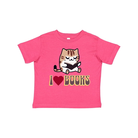 Inktastic I Love Books Reading Cat Girls Toddler T-Shirt