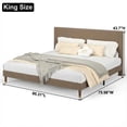 thumbnail image 6 of King Size Bed Frame, Upholstered Platform Bed w/Fabric Headboard,Vertical Stripe Design Bed Frame w/ Wooden Slats Support,Non-Slip and Noise-Free,No Box Spring Needed, Easy Assembly, 6 of 6