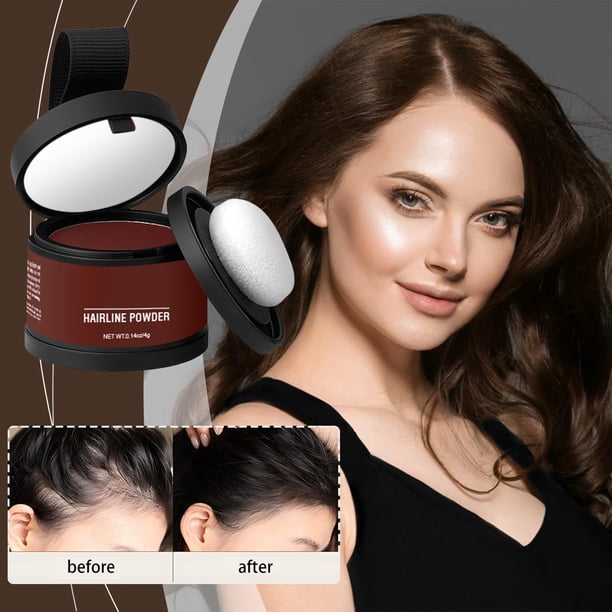 Fiudx Polvo para Línea Del Cabello, Moldeador de Frente con Acabado Natural, Potenciador de La Línea Del Cabello de Larga Duración, Creador de Sombras Resistentes Al Agua, Uso con Maquillaje, Aspecto