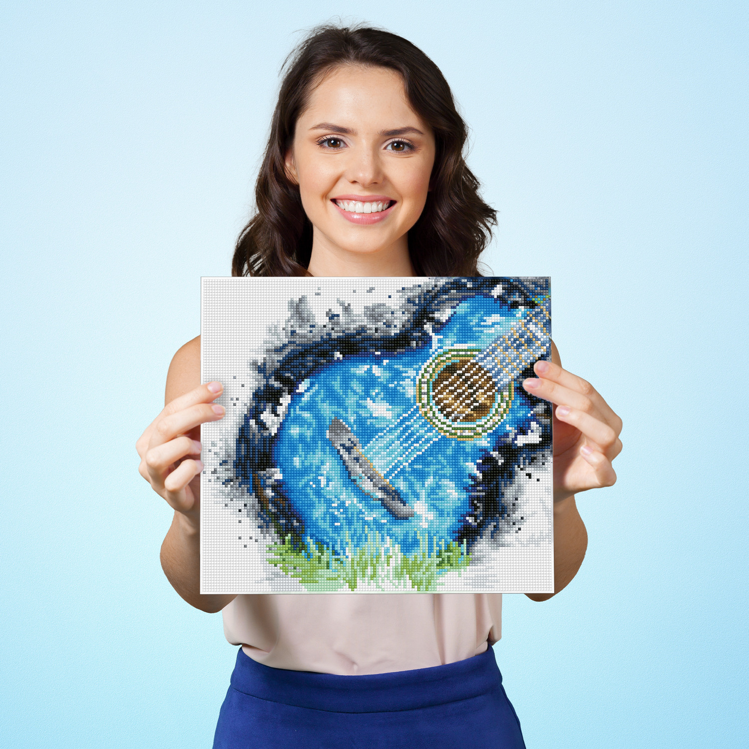 Diamond Dotz Blue Grass Music Diamond Painting Kits for Adults - Diamond Art Kits a Relaxing Creative Craft Kit with Dotz Gems  12.2"x13.4"