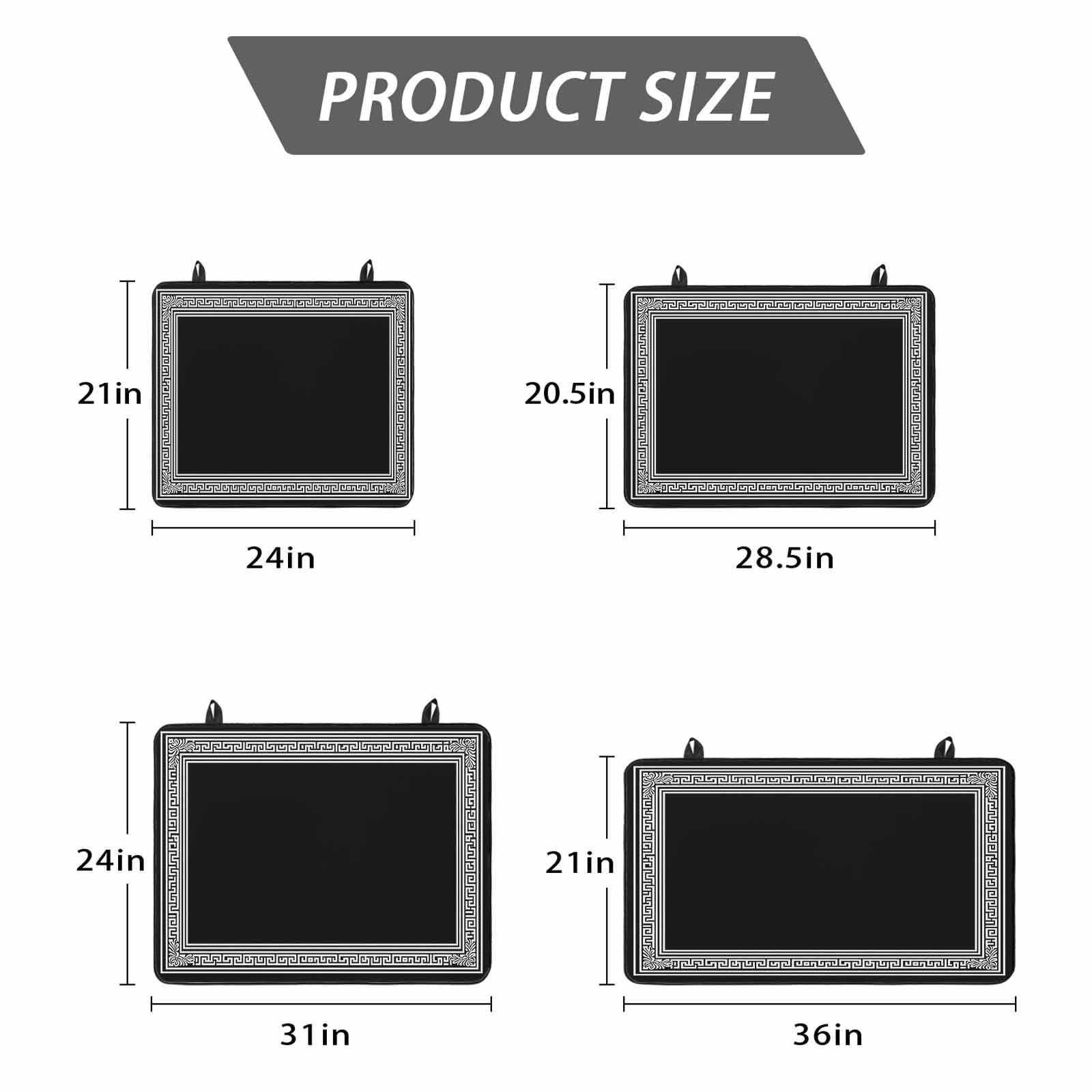 Black Geometric Stove Top Cover for Electric Stove, Heat-proof & Non Slip Glass Top Stove Cover Protector, Country Farm Traditional Chinese Tile Kitchen Flat Cooktop Rubber Mat 28.5x20.5 Inches
