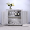 thumbnail image 5 of YIYADO Elegant Sideboard, Vintage Hollow Carved Buffet, Sideboard and Buffet with Storage, Feature Cabinet with 2 Doors, Living Room, Kitchen, Dining Room, Gray, 5 of 6