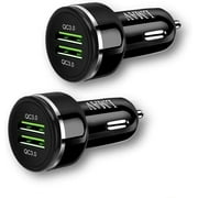 Car Charger Adapter Dual QC 3.0 [2Pack], 48W 6A Fast USB Car Phone Charger, 2-Port Car Charger Fast Charging Compatible