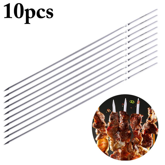 Bangcool Ensemble de Brochettes de Barbecue Manche Long Acier Inoxydable Brochette Réutilisable Bâton de BBQ