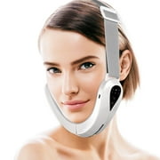 Electric V-Face Shaping Massager,Micro-Current Facial Lifting Slimming,V-Face-Lift Belt,Double Chin Shaping Massager,White
