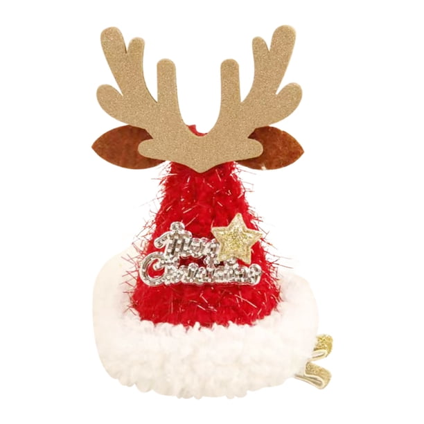 Adornos navideños, adornos navideños, regalos navideños, decoración navideña para el hogar, gorro navideño, horquilla, asta, copo de nieve, accesorios para el cabello, accesorios festivos, horquilla,
