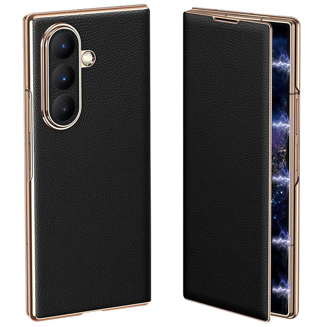 Funda YQODSZ para Samsung Galaxy Z Fold 7 de piel negra
