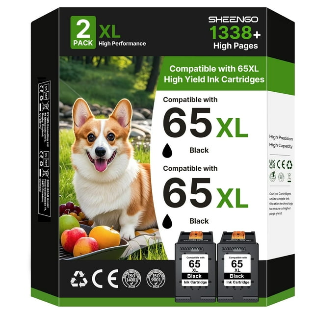 Cartucho de tinta SHEENGO 65XL 65 XL negro para impresoras HP