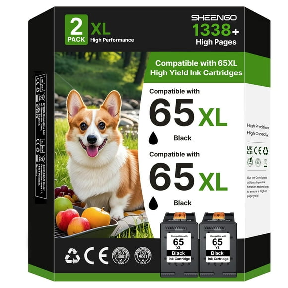 Cartucho de tinta SHEENGO 65XL 65 XL negro para impresoras HP