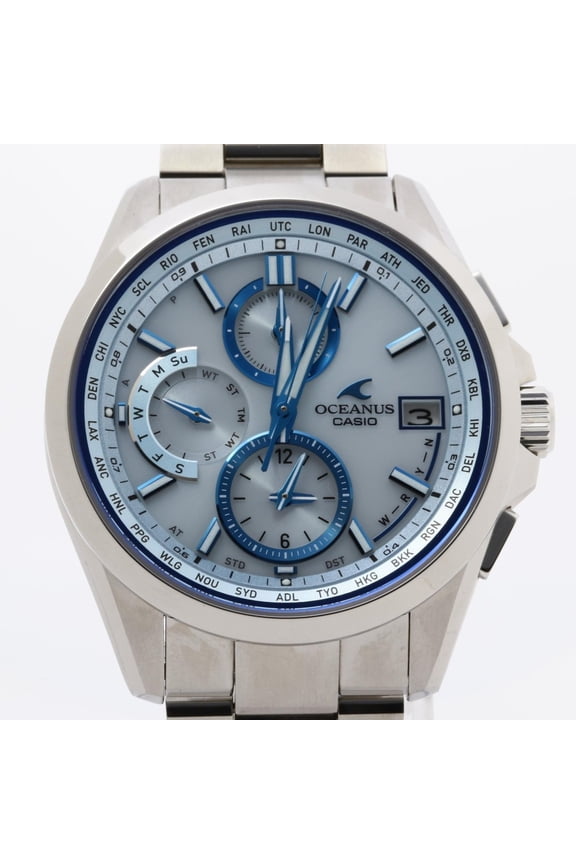 Pre-Owned CASIO Oceanus Classic Line Watch OCWT26002AJF Ice Blue Silver Titanium Men's Analog