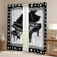 thumbnail image 2 of Manfei Black White Piano Blackout Curtains Set of 2 (52x84 Each), Pop Music Melody Window Curtains, Teen Boy Girl Kid Curtains and Drapes, Curtains and Drapes Home Decor, 2 of 6