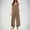 Brown, variant on Jumpsuits for Women Fashion Solid Color Loose Adjustable Sleeveless Waffle Overalls Wide Leg Long With Pockets Beige S